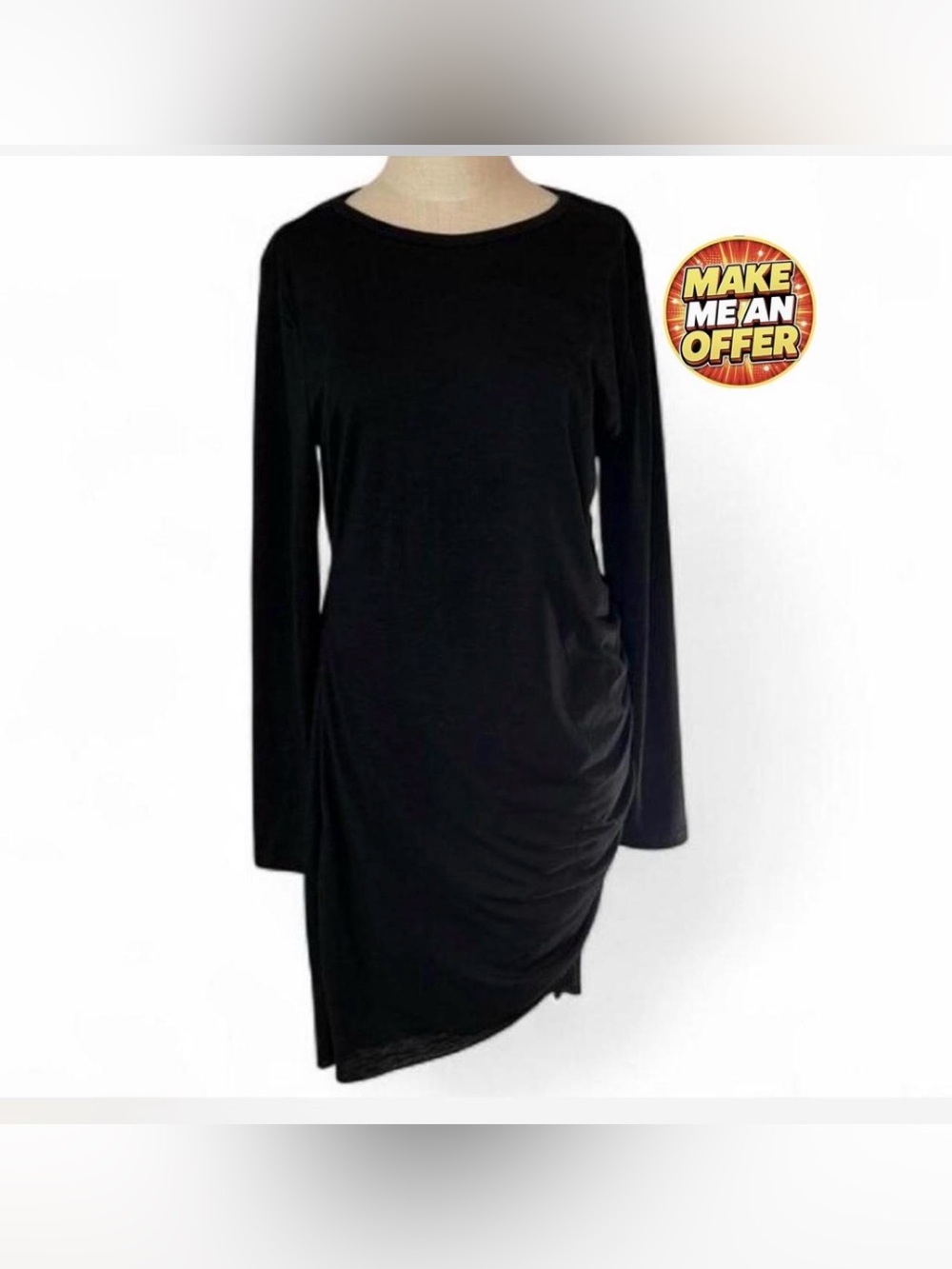 Brand New Elegant Black Long Sleeve Dress - SZ L